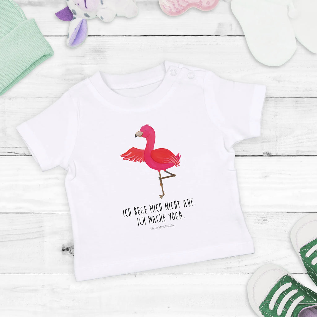 Organic Baby Shirt Flamingo Yoga Baby T-Shirt, Jungen Baby T-Shirt, Mädchen Baby T-Shirt, Shirt, Flamingo, Vogel, Yoga, Namaste, Achtsamkeit, Yoga-Übung, Entspannung, Ärger, Aufregen, Tiefenentspannung