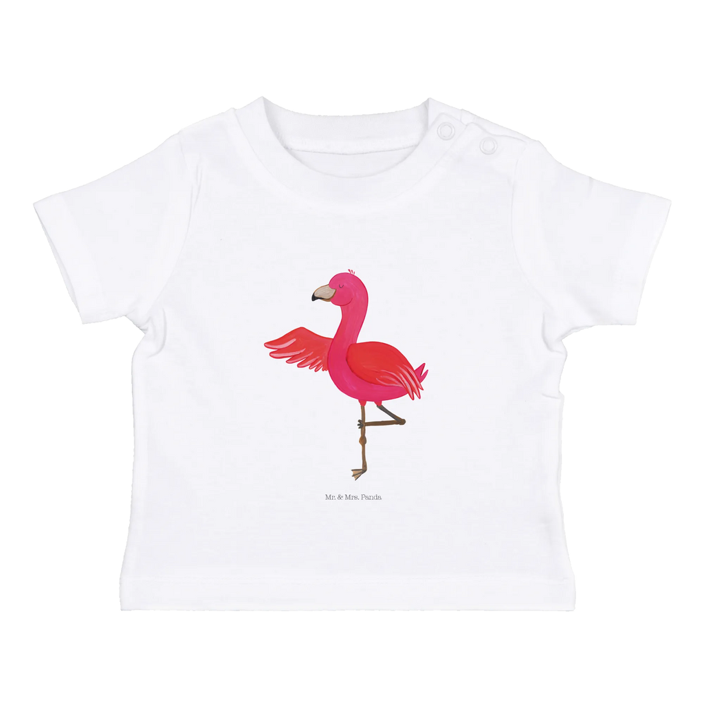 Organic Baby Shirt Flamingo Yoga Baby T-Shirt, Jungen Baby T-Shirt, Mädchen Baby T-Shirt, Shirt, Flamingo, Vogel, Yoga, Namaste, Achtsamkeit, Yoga-Übung, Entspannung, Ärger, Aufregen, Tiefenentspannung