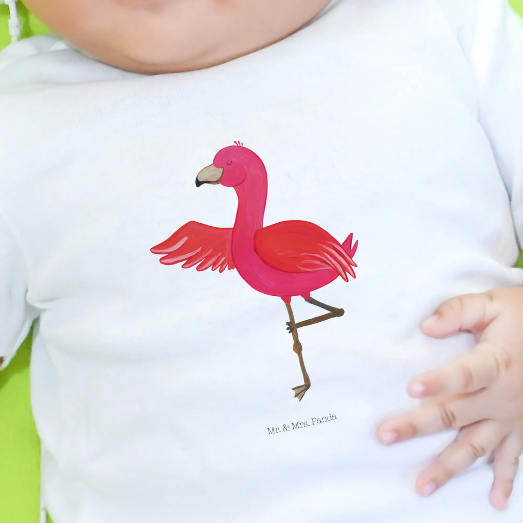 Organic Baby Shirt Flamingo Yoga Baby T-Shirt, Jungen Baby T-Shirt, Mädchen Baby T-Shirt, Shirt, Flamingo, Vogel, Yoga, Namaste, Achtsamkeit, Yoga-Übung, Entspannung, Ärger, Aufregen, Tiefenentspannung