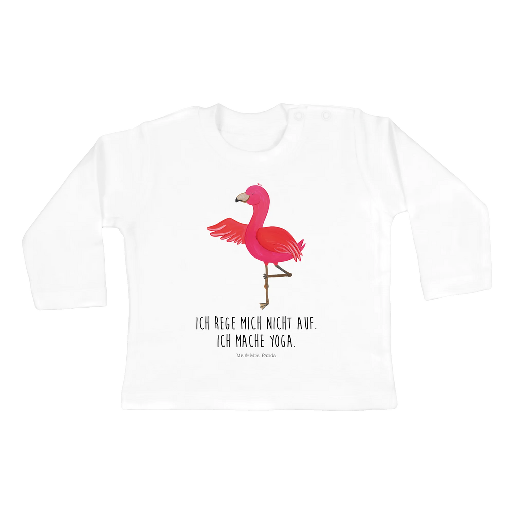 Baby Longsleeve Flamingo Yoga Mädchen, Jungen, Baby, Langarm, Bio, Kleidung, Flamingo, Vogel, Yoga, Namaste, Achtsamkeit, Yoga-Übung, Entspannung, Ärger, Aufregen, Tiefenentspannung