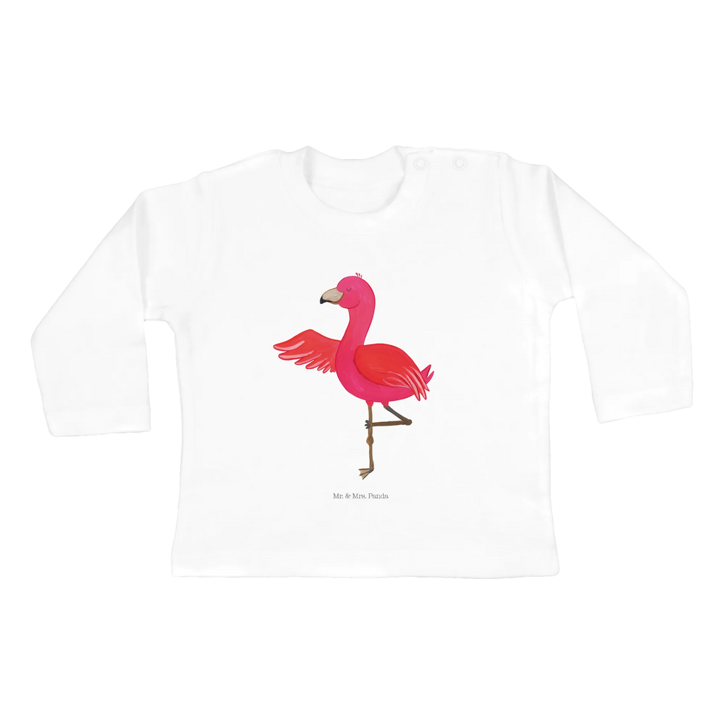 Baby Longsleeve Flamingo Yoga Mädchen, Jungen, Baby, Langarm, Bio, Kleidung, Flamingo, Vogel, Yoga, Namaste, Achtsamkeit, Yoga-Übung, Entspannung, Ärger, Aufregen, Tiefenentspannung