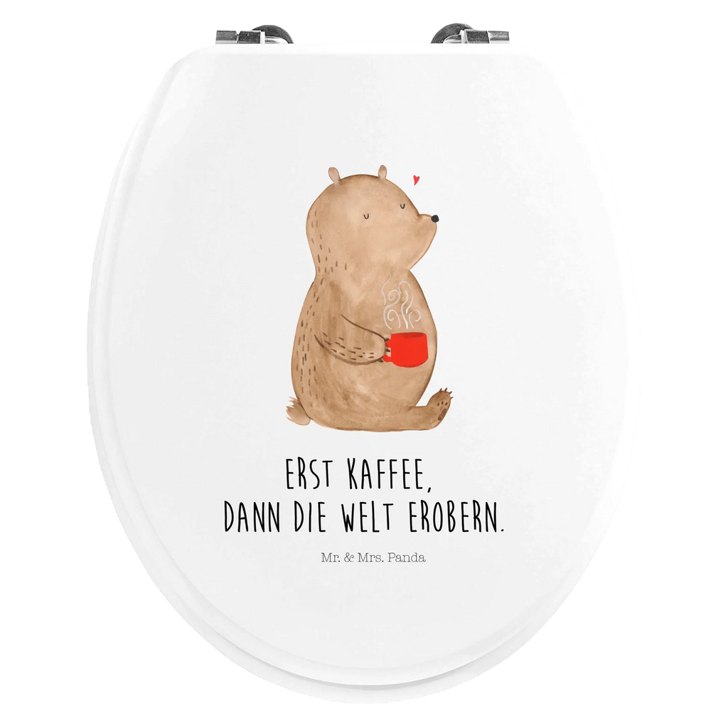 Motiv WC Sitz Bär Kaffee Klobrille, Klodeckel, Toilettendeckel, WC-Sitz, Toilette, Bär, Teddy, Teddybär, Kaffee, Coffee, Bären, guten Morgen, Morgenroutine, Welt erobern, Welt retten, Motivation