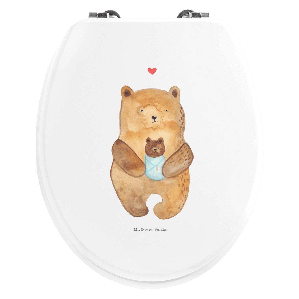 Motiv WC Sitz Bär Baby Klobrille, Klodeckel, Toilettendeckel, WC-Sitz, Toilette, Bär, Teddy, Teddybär, Eltern, Mutter, Baby, Taufe, Geburt, Nichte, Neffe, Enkel, Enkelin, Täufling, Geburtstag, Glückwunsch