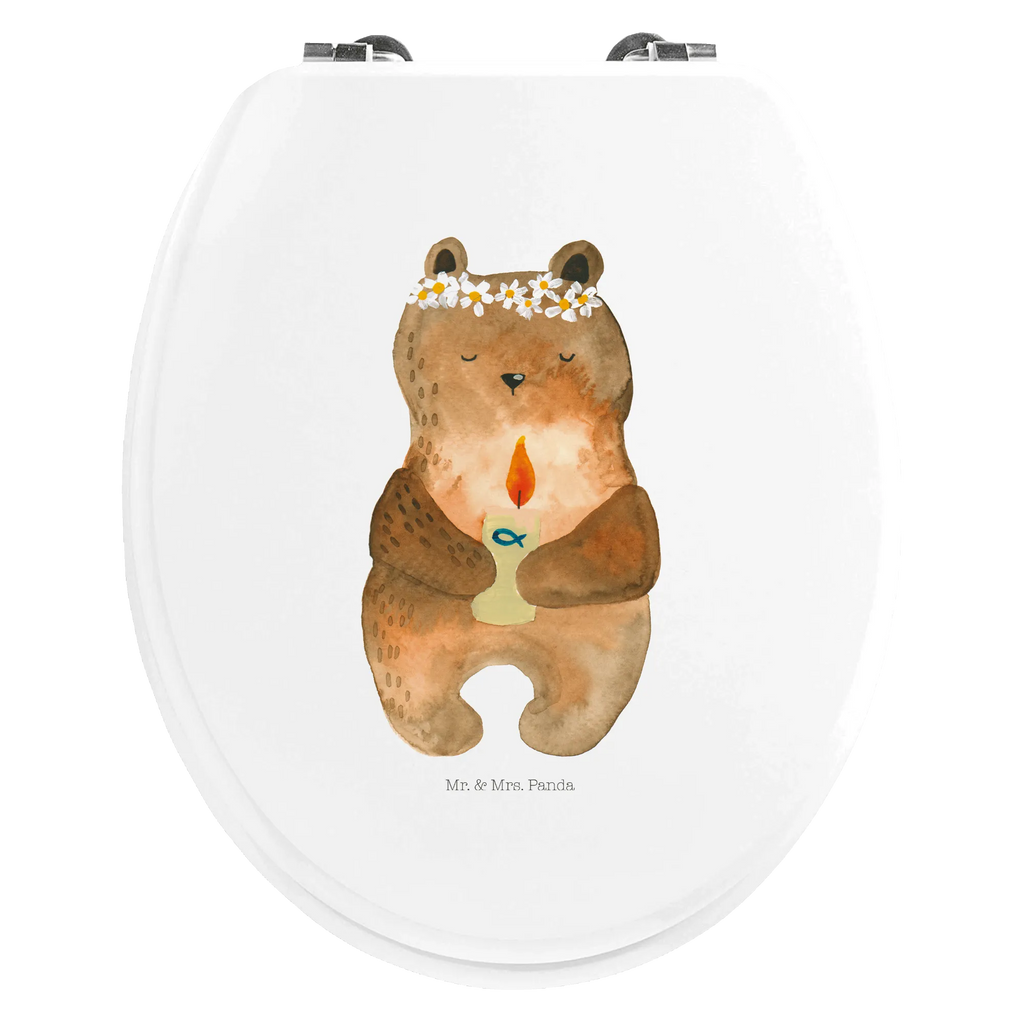 Motiv WC Sitz Bär Kommunion Klobrille, Klodeckel, Toilettendeckel, WC-Sitz, Toilette, Bär, Teddy, Teddybär, Kommunion, Gottes Segen, Taufkerze, katholisch