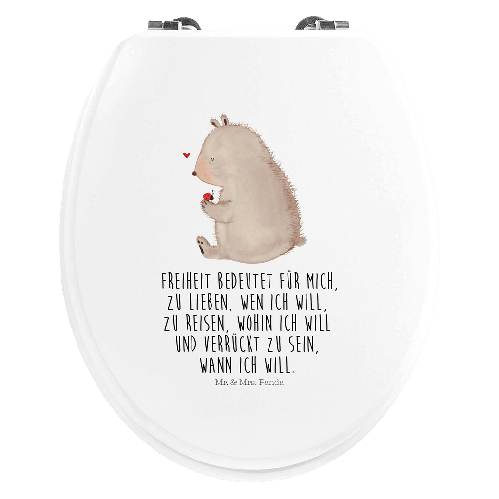 Motiv WC Sitz Bär Marienkäfer Klobrille, Klodeckel, Toilettendeckel, WC-Sitz, Toilette, Bär, Teddy, Teddybär, Marienkäfer, Liebe, Freiheit, Motivation, Das Leben ist schön