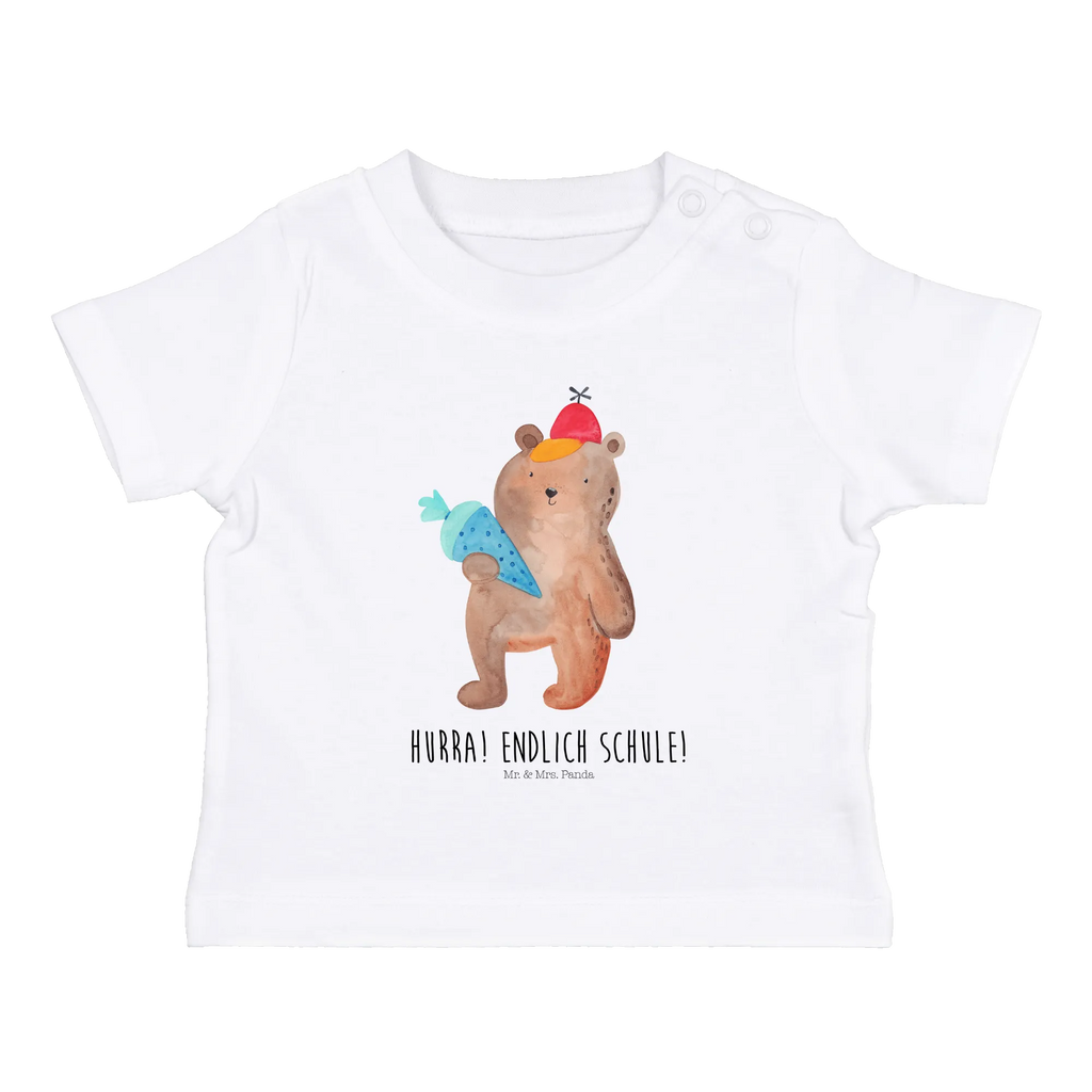 Organic Baby Shirt Bär Schultüte Baby T-Shirt, Jungen Baby T-Shirt, Mädchen Baby T-Shirt, Shirt, Bär, Teddy, Teddybär, Bär Motiv, Schultüte, Erster Schultag Geschenk, Einschulung Geschenk, Schule Geschenk, Grundschule, Schulanfang, Schulbeginn