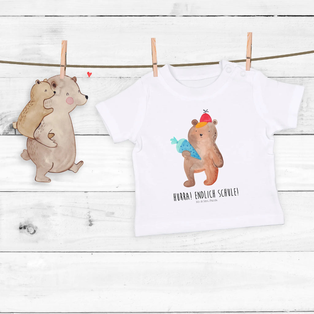 Organic Baby Shirt Bär Schultüte Baby T-Shirt, Jungen Baby T-Shirt, Mädchen Baby T-Shirt, Shirt, Bär, Teddy, Teddybär, Bär Motiv, Schultüte, Erster Schultag Geschenk, Einschulung Geschenk, Schule Geschenk, Grundschule, Schulanfang, Schulbeginn