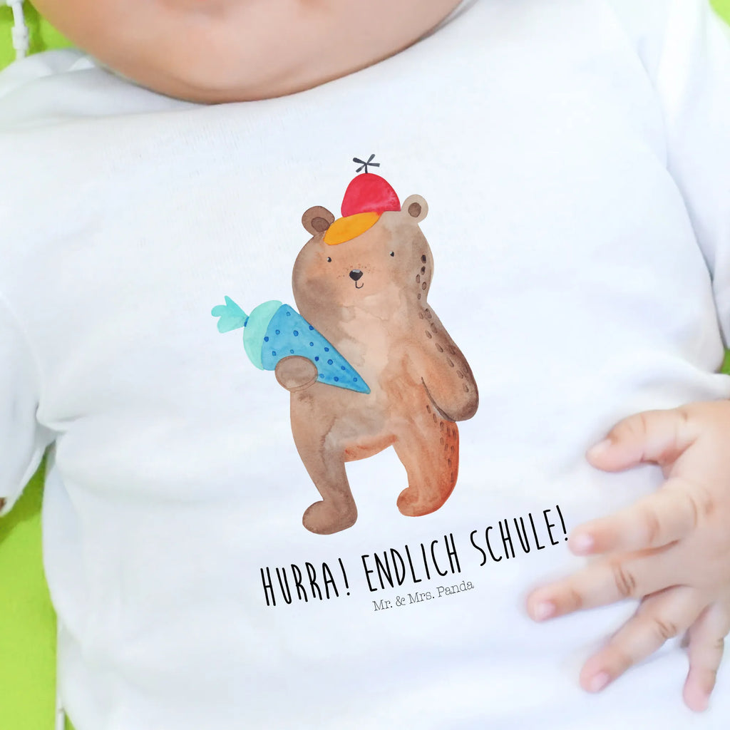 Organic Baby Shirt Bär Schultüte Baby T-Shirt, Jungen Baby T-Shirt, Mädchen Baby T-Shirt, Shirt, Bär, Teddy, Teddybär, Bär Motiv, Schultüte, Erster Schultag Geschenk, Einschulung Geschenk, Schule Geschenk, Grundschule, Schulanfang, Schulbeginn