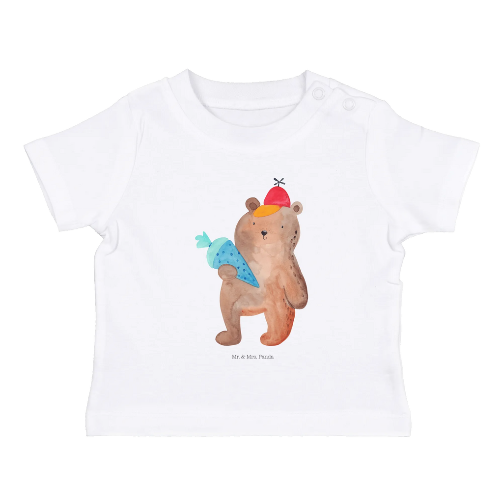 Organic Baby Shirt Bär Schultüte Baby T-Shirt, Jungen Baby T-Shirt, Mädchen Baby T-Shirt, Shirt, Bär, Teddy, Teddybär, Bär Motiv, Schultüte, Erster Schultag Geschenk, Einschulung Geschenk, Schule Geschenk, Grundschule, Schulanfang, Schulbeginn