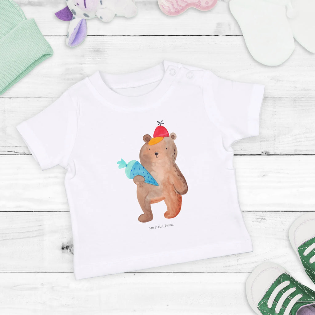 Organic Baby Shirt Bär Schultüte Baby T-Shirt, Jungen Baby T-Shirt, Mädchen Baby T-Shirt, Shirt, Bär, Teddy, Teddybär, Bär Motiv, Schultüte, Erster Schultag Geschenk, Einschulung Geschenk, Schule Geschenk, Grundschule, Schulanfang, Schulbeginn