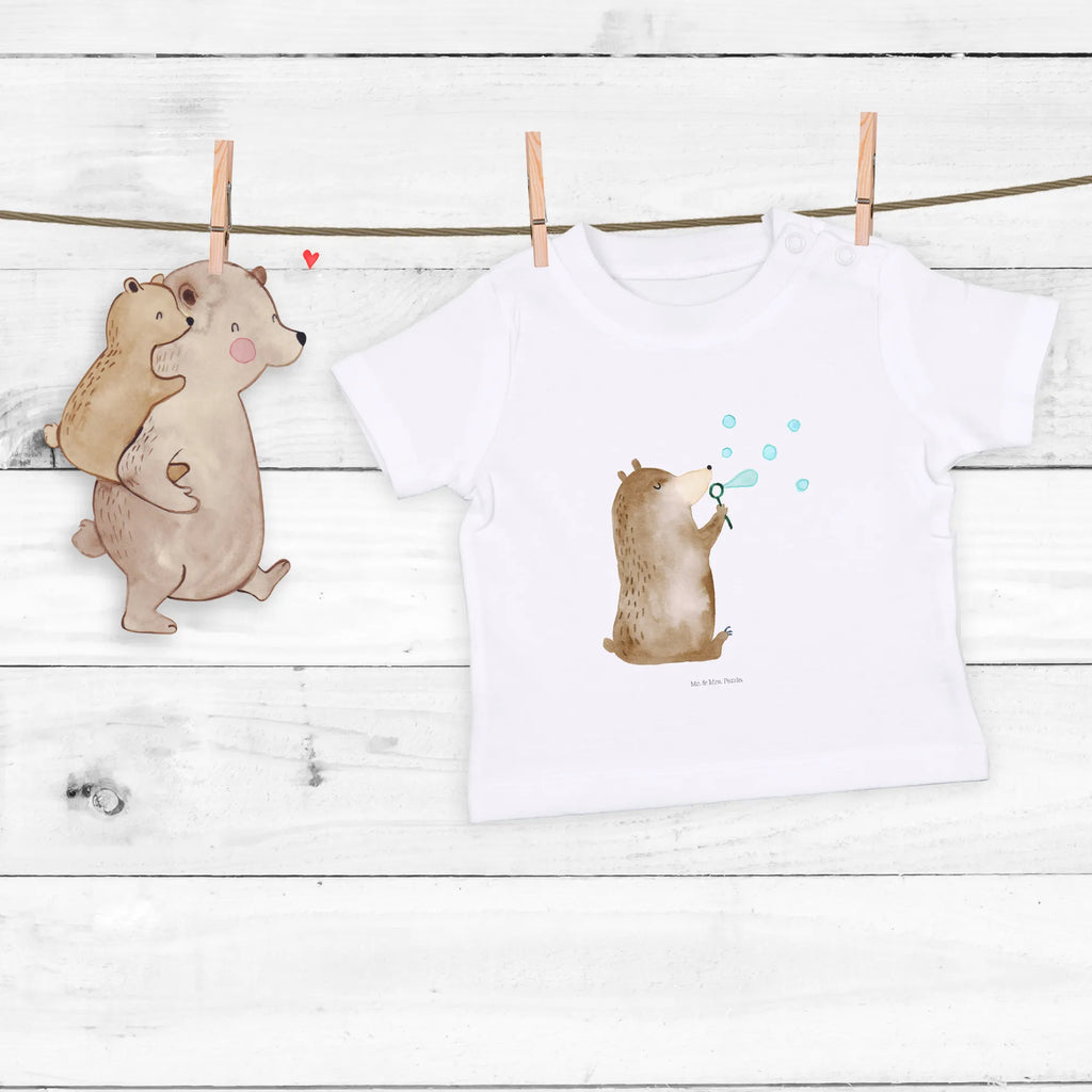 Organic Baby Shirt Bär Seifenblasen Baby T-Shirt, Jungen Baby T-Shirt, Mädchen Baby T-Shirt, Shirt, Bär, Teddy, Teddybär, Seifenblasen Bär Lustig Sein Glücklich Traurig Happy