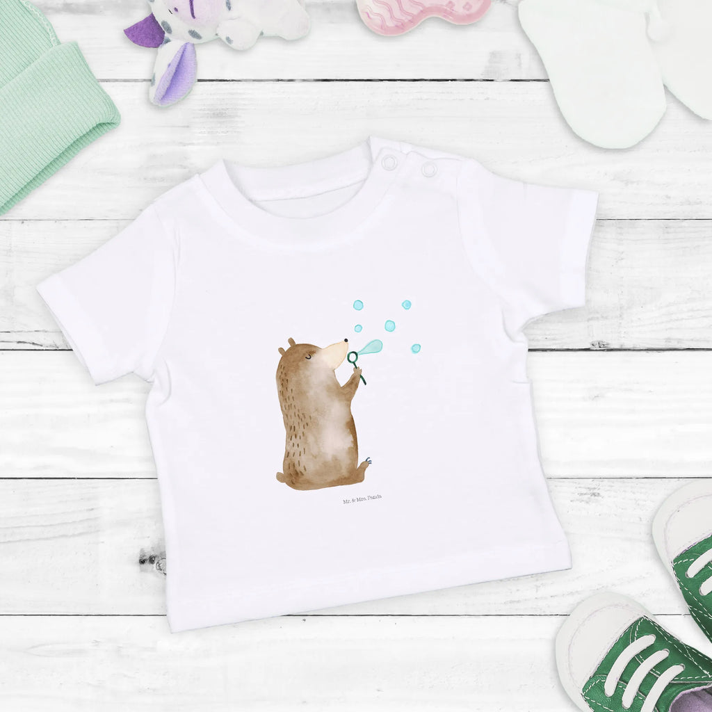 Organic Baby Shirt Bär Seifenblasen Baby T-Shirt, Jungen Baby T-Shirt, Mädchen Baby T-Shirt, Shirt, Bär, Teddy, Teddybär, Seifenblasen Bär Lustig Sein Glücklich Traurig Happy