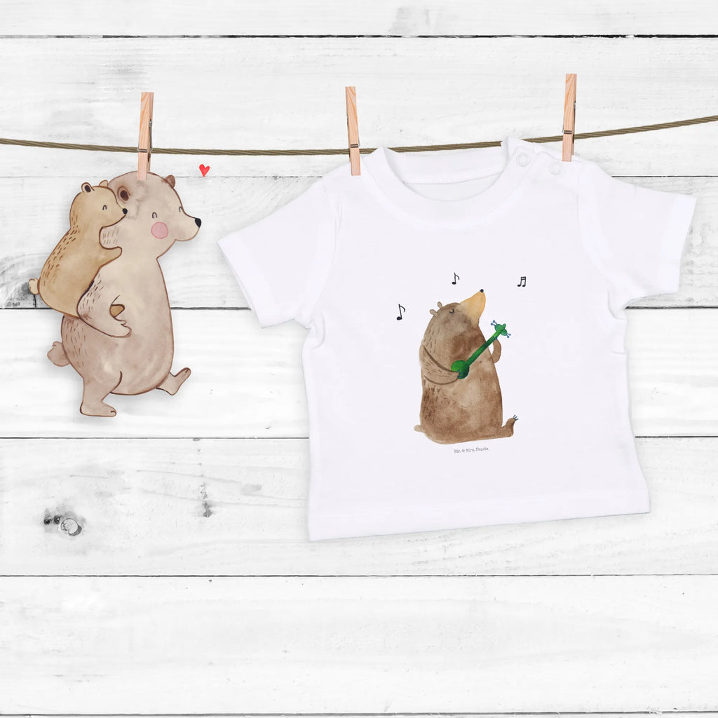 Organic Baby Shirt Bär Gitarre Baby T-Shirt, Jungen Baby T-Shirt, Mädchen Baby T-Shirt, Shirt, Bär, Teddy, Teddybär