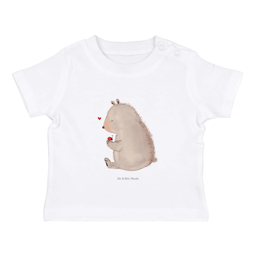 Organic Baby Shirt Bär Marienkäfer Baby T-Shirt, Jungen Baby T-Shirt, Mädchen Baby T-Shirt, Shirt, Bär, Teddy, Teddybär, Marienkäfer, Liebe, Freiheit, Motivation, Das Leben ist schön