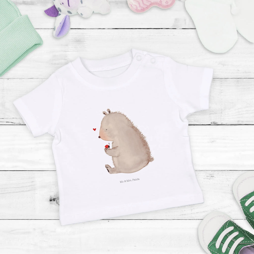 Organic Baby Shirt Bär Marienkäfer Baby T-Shirt, Jungen Baby T-Shirt, Mädchen Baby T-Shirt, Shirt, Bär, Teddy, Teddybär, Marienkäfer, Liebe, Freiheit, Motivation, Das Leben ist schön