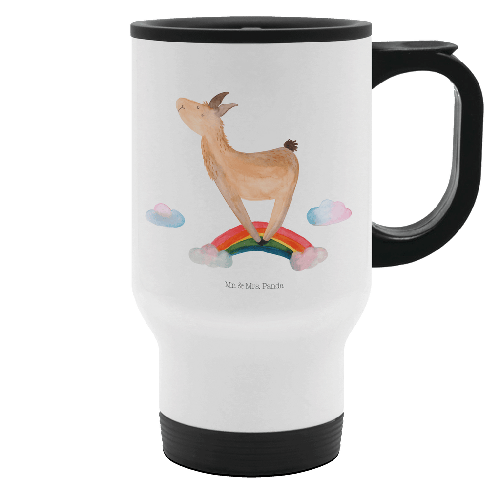 Thermobecher Lama Regenbogen Thermobecher, To Go Becher, Thermotasse, Kaffeebecher, Isolierbecher, Thermobecher To Go, Warmhaltetasse, Edelstahlbecher, Reisebecher, Tasse mit Deckel, Thermobecher für 400 ml, Kaffeetasse zum Mitnehmen, Tasse zum Mitnehmen, Spülmaschinenfest, Lama, Alpaka, Lamas, Regenbogen, Haters gonna hate, Haters, Selbstständig, Außenseiter, Schule, Abi, Hobby, Wolkenland, Freiheit