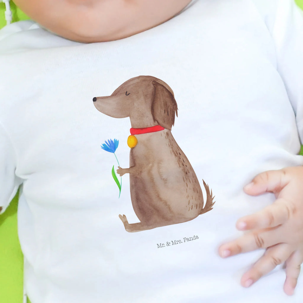 Organic Baby Shirt Hund Blume Baby T-Shirt, Jungen Baby T-Shirt, Mädchen Baby T-Shirt, Shirt, Hund, Hundemotiv, Haustier, Hunderasse, Tierliebhaber, Hundebesitzer, Sprüche, Hunde, Frauchen, Hundeliebe