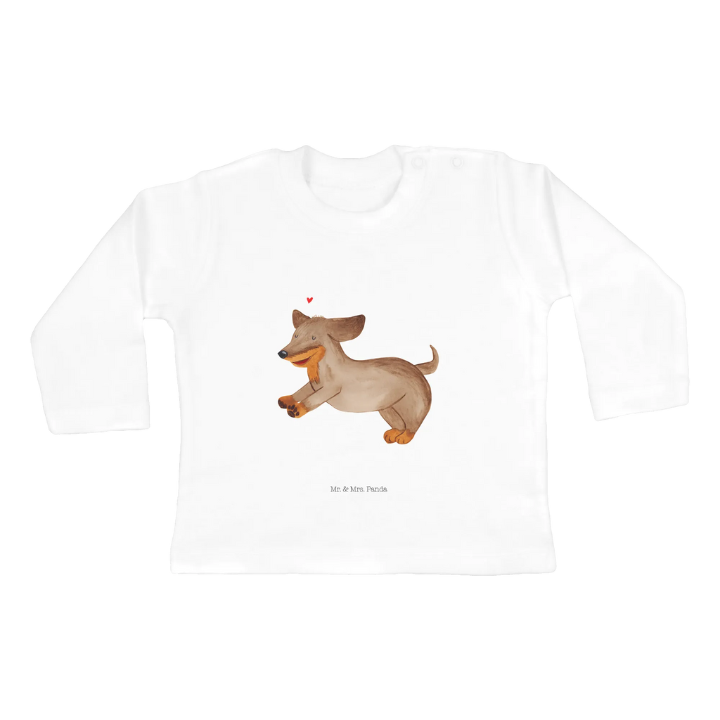 Baby Longsleeve Hund Dackel fröhlich Mädchen, Jungen, Baby, Langarm, Bio, Kleidung, Hund, Hundemotiv, Haustier, Hunderasse, Tierliebhaber, Hundebesitzer, Sprüche, Hunde, Dackel, Dachshund, happy dog