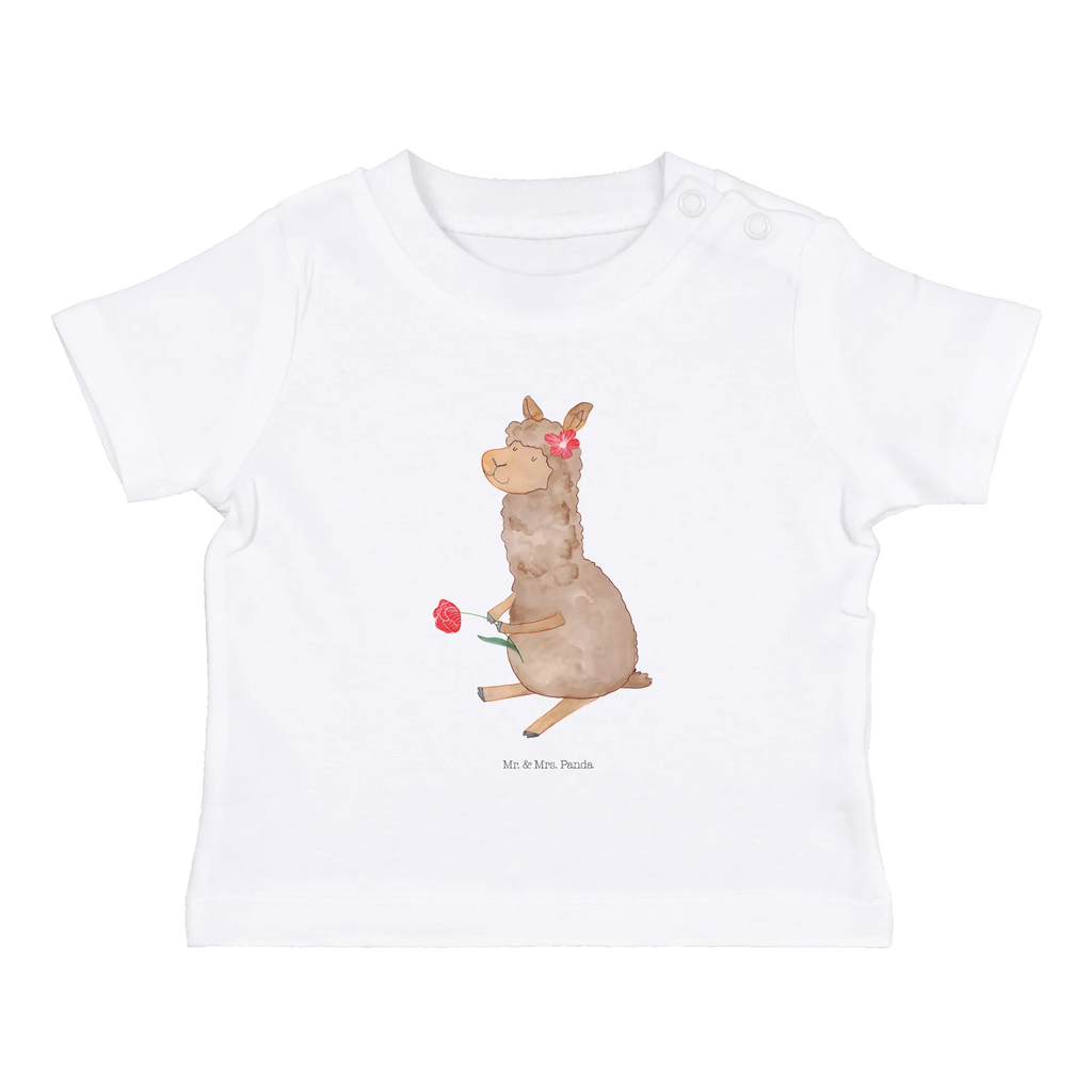 Organic Baby Shirt Alpaka Blume Baby T-Shirt, Jungen Baby T-Shirt, Mädchen Baby T-Shirt, Shirt, Alpaka, Lama, Blume, Lamas, Alpaka Zitat, Alpaka Spruch, Alpaka Dekor, Alpaka Geschenk, Alpaka Dekoration, Alpaka Witz, Motiv Alpaka