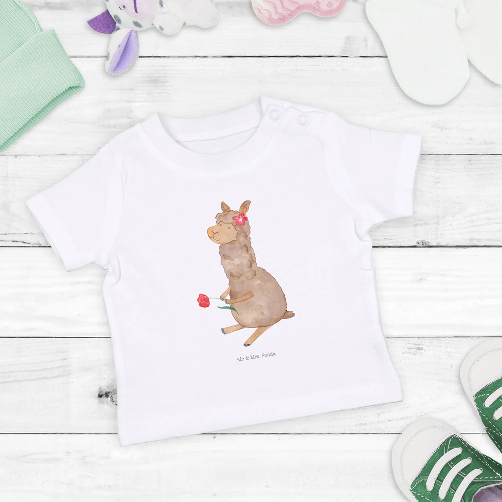 Organic Baby Shirt Alpaka Blume Baby T-Shirt, Jungen Baby T-Shirt, Mädchen Baby T-Shirt, Shirt, Alpaka, Lama, Blume, Lamas, Alpaka Zitat, Alpaka Spruch, Alpaka Dekor, Alpaka Geschenk, Alpaka Dekoration, Alpaka Witz, Motiv Alpaka