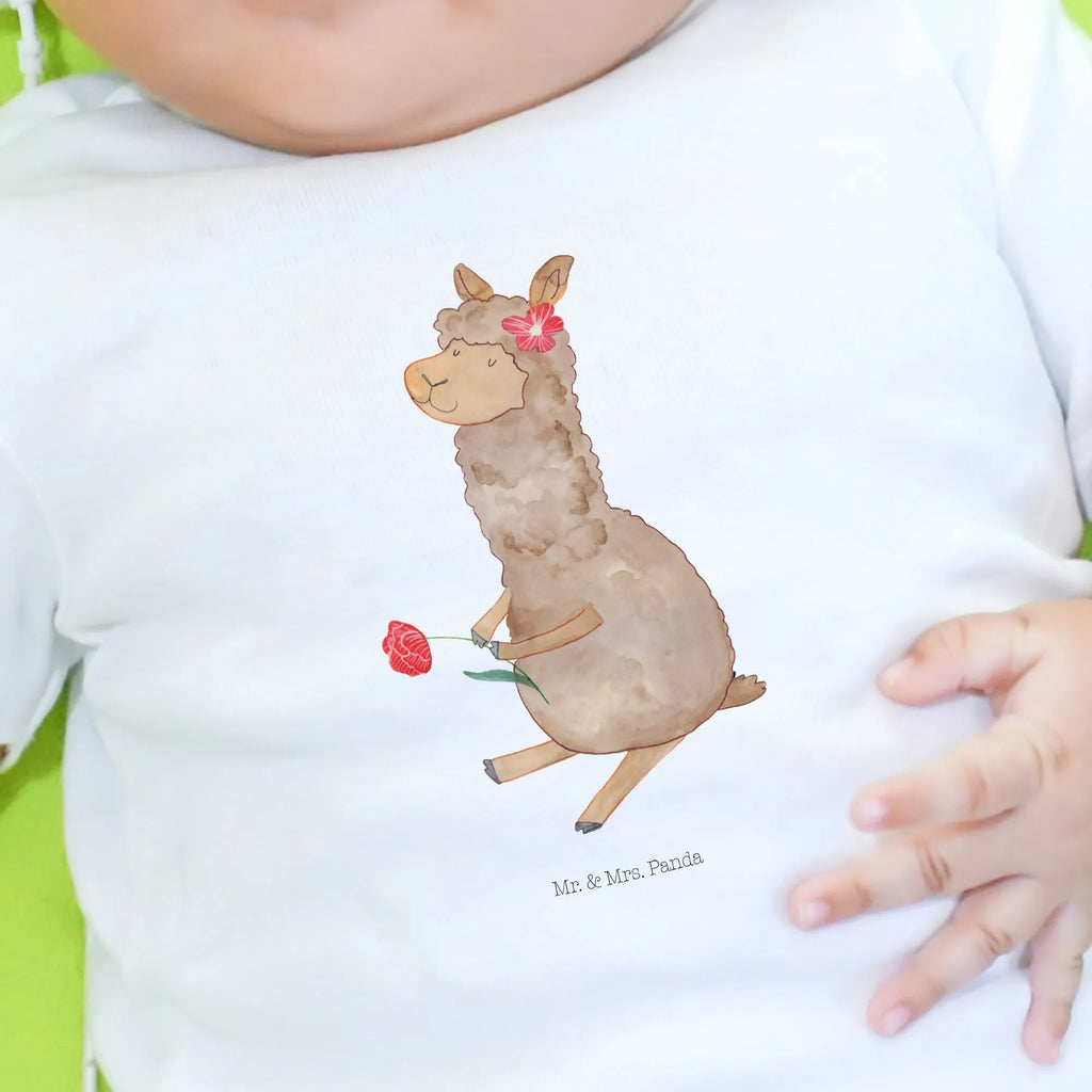 Organic Baby Shirt Alpaka Blume Baby T-Shirt, Jungen Baby T-Shirt, Mädchen Baby T-Shirt, Shirt, Alpaka, Lama, Blume, Lamas, Alpaka Zitat, Alpaka Spruch, Alpaka Dekor, Alpaka Geschenk, Alpaka Dekoration, Alpaka Witz, Motiv Alpaka