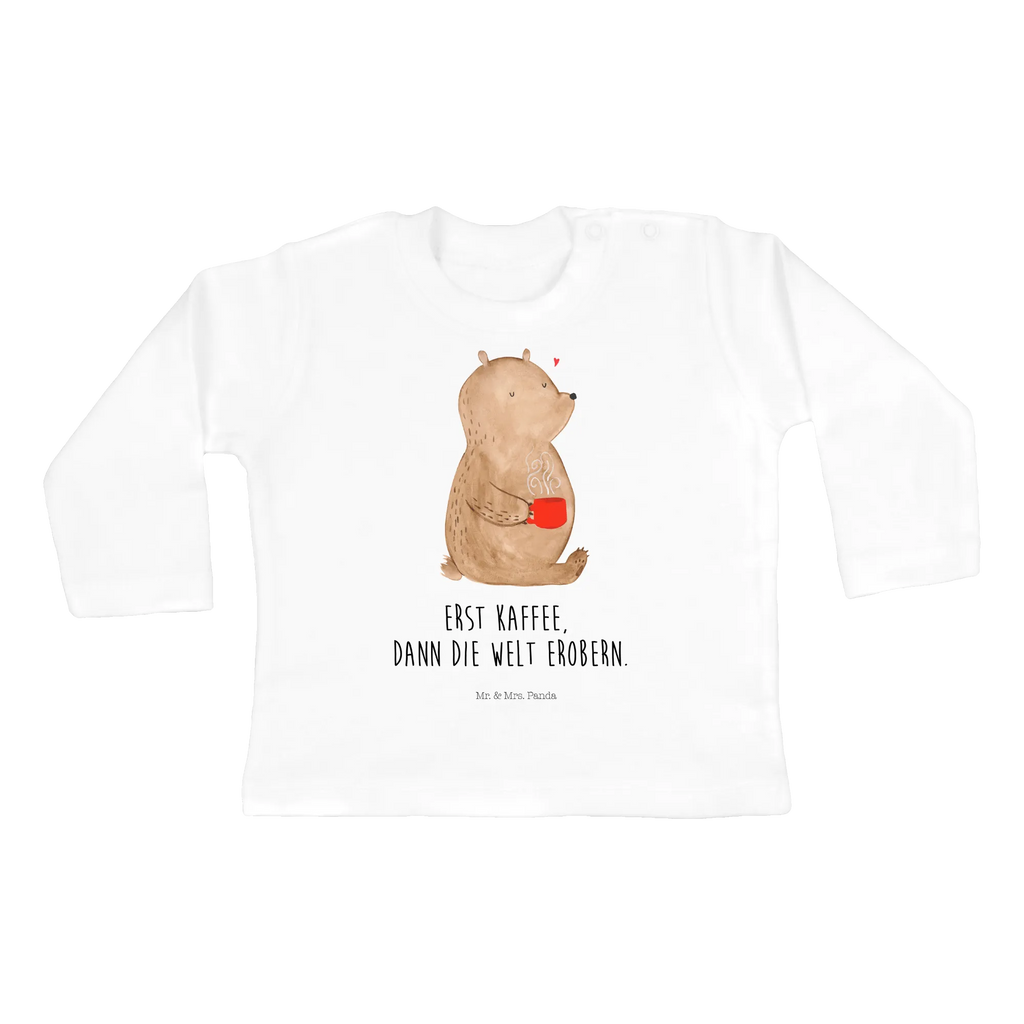 Baby Longsleeve Bär Kaffee Mädchen, Jungen, Baby, Langarm, Bio, Kleidung, Bär, Teddy, Teddybär, Kaffee, Coffee, Bären, guten Morgen, Morgenroutine, Welt erobern, Welt retten, Motivation