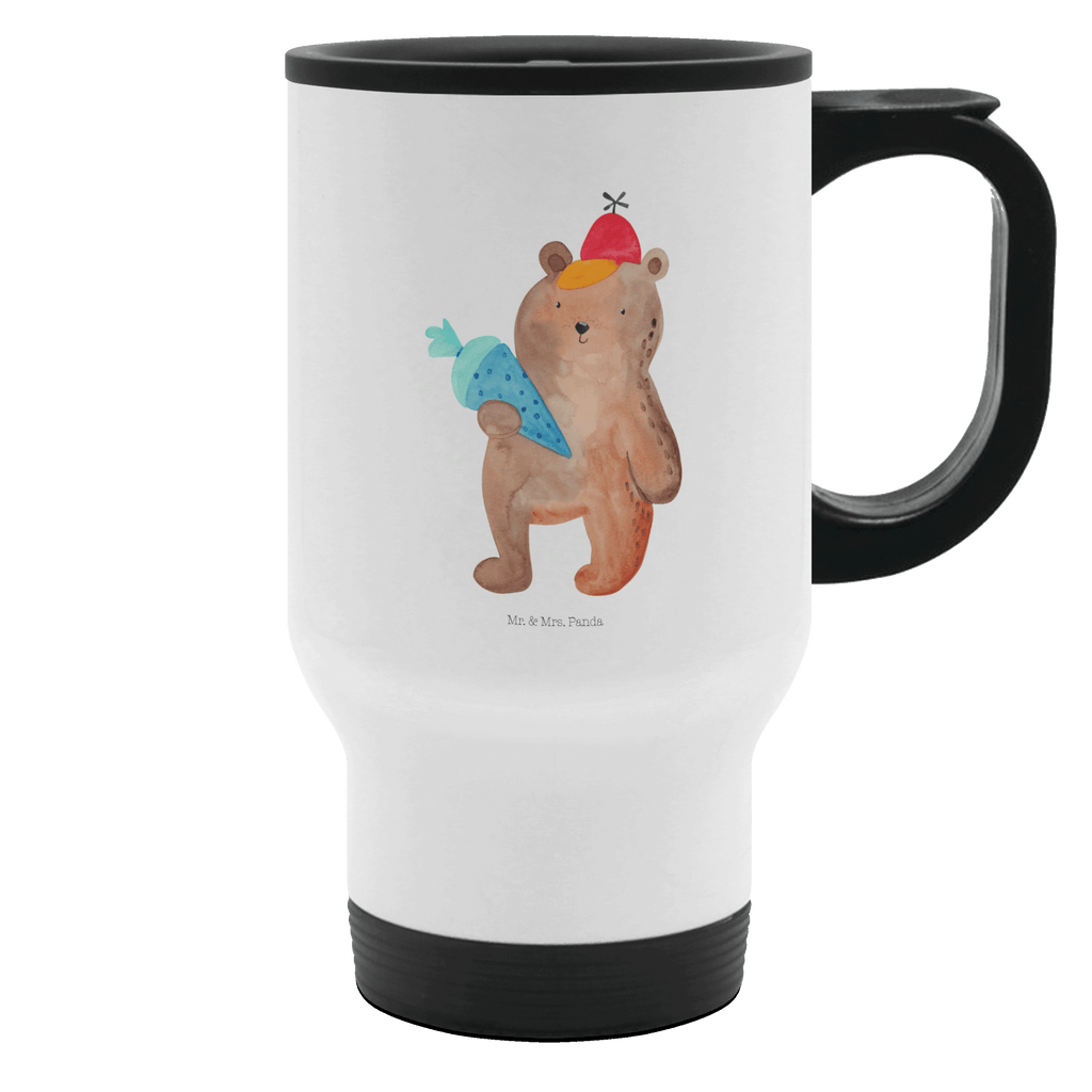 Thermobecher Bär mit Schultüte Thermobecher, To Go Becher, Thermotasse, Kaffeebecher, Isolierbecher, Thermobecher To Go, Warmhaltetasse, Edelstahlbecher, Reisebecher, Tasse mit Deckel, Thermobecher für 400 ml, Kaffeetasse zum Mitnehmen, Tasse zum Mitnehmen, Spülmaschinenfest, Bär, Teddy, Teddybär, Bär Motiv, Schultüte, Erster Schultag Geschenk, Einschulung Geschenk, Schule Geschenk, Grundschule, Schulanfang, Schulbeginn