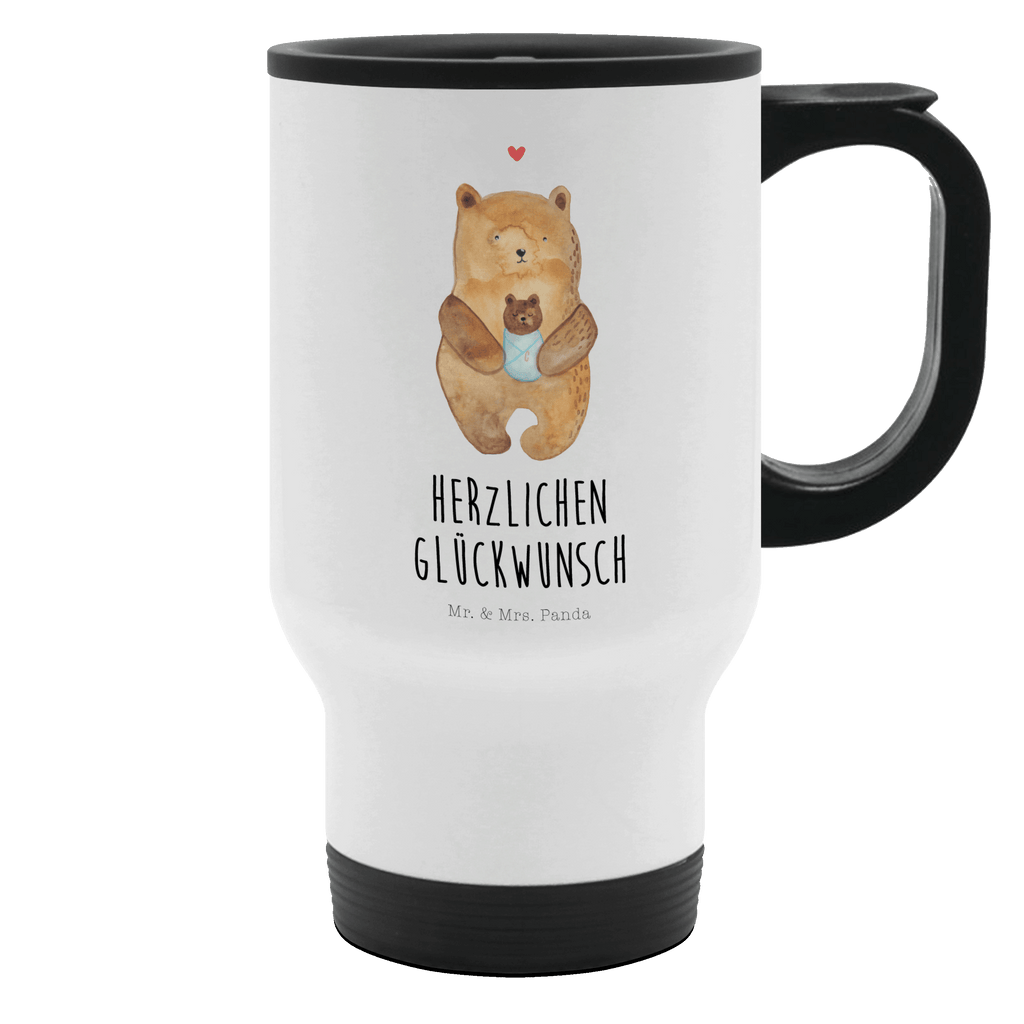 Thermobecher Bär mit Baby Thermobecher, To Go Becher, Thermotasse, Kaffeebecher, Isolierbecher, Thermobecher To Go, Warmhaltetasse, Edelstahlbecher, Reisebecher, Tasse mit Deckel, Thermobecher für 400 ml, Kaffeetasse zum Mitnehmen, Tasse zum Mitnehmen, Spülmaschinenfest, Bär, Teddy, Teddybär, Eltern, Mutter, Baby, Taufe, Geburt, Nichte, Neffe, Enkel, Enkelin, Täufling, Geburtstag, Glückwunsch