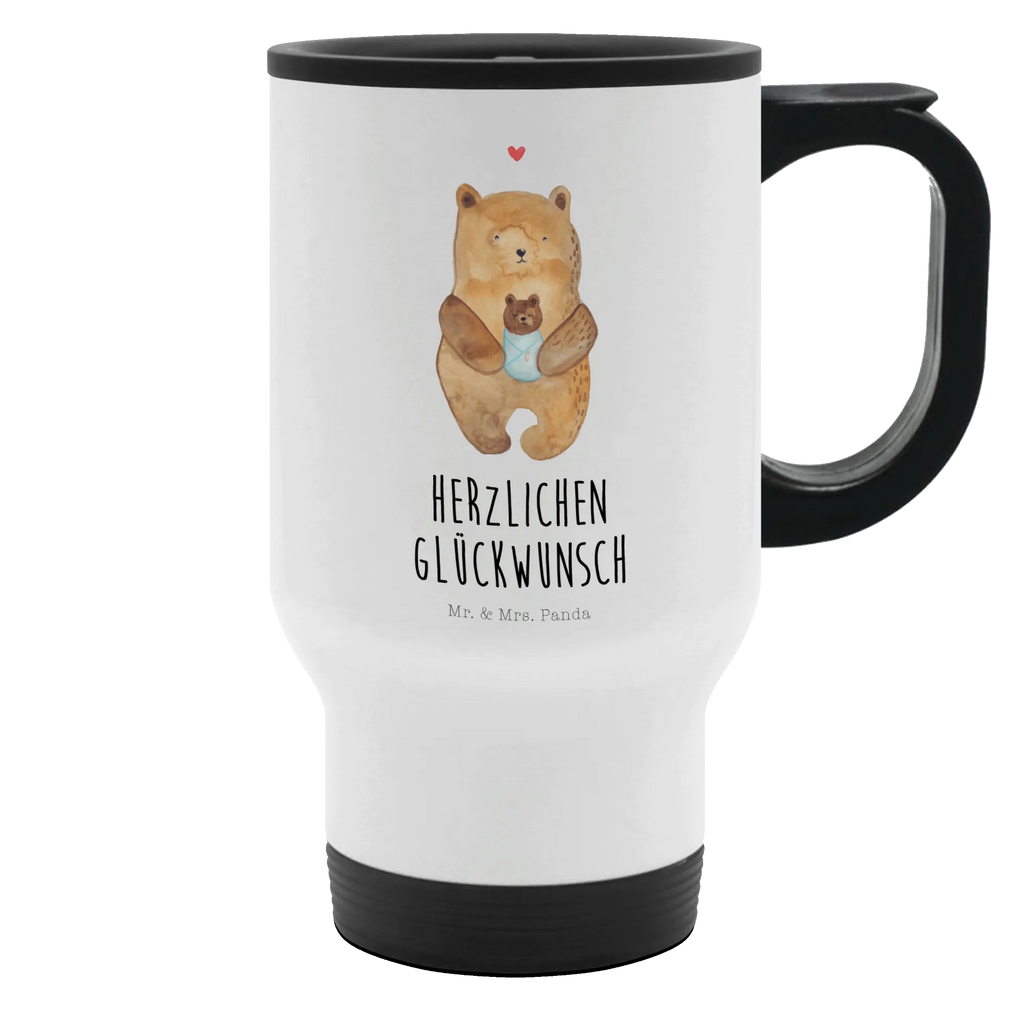 Thermobecher Bär mit Baby Thermobecher, To Go Becher, Thermotasse, Kaffeebecher, Isolierbecher, Thermobecher To Go, Warmhaltetasse, Edelstahlbecher, Reisebecher, Tasse mit Deckel, Thermobecher für 400 ml, Kaffeetasse zum Mitnehmen, Tasse zum Mitnehmen, Spülmaschinenfest, Bär, Teddy, Teddybär, Eltern, Mutter, Baby, Taufe, Geburt, Nichte, Neffe, Enkel, Enkelin, Täufling, Geburtstag, Glückwunsch