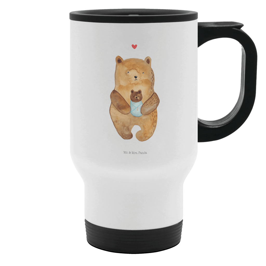 Thermobecher Bär mit Baby Thermobecher, To Go Becher, Thermotasse, Kaffeebecher, Isolierbecher, Thermobecher To Go, Warmhaltetasse, Edelstahlbecher, Reisebecher, Tasse mit Deckel, Thermobecher für 400 ml, Kaffeetasse zum Mitnehmen, Tasse zum Mitnehmen, Spülmaschinenfest, Bär, Teddy, Teddybär, Eltern, Mutter, Baby, Taufe, Geburt, Nichte, Neffe, Enkel, Enkelin, Täufling, Geburtstag, Glückwunsch