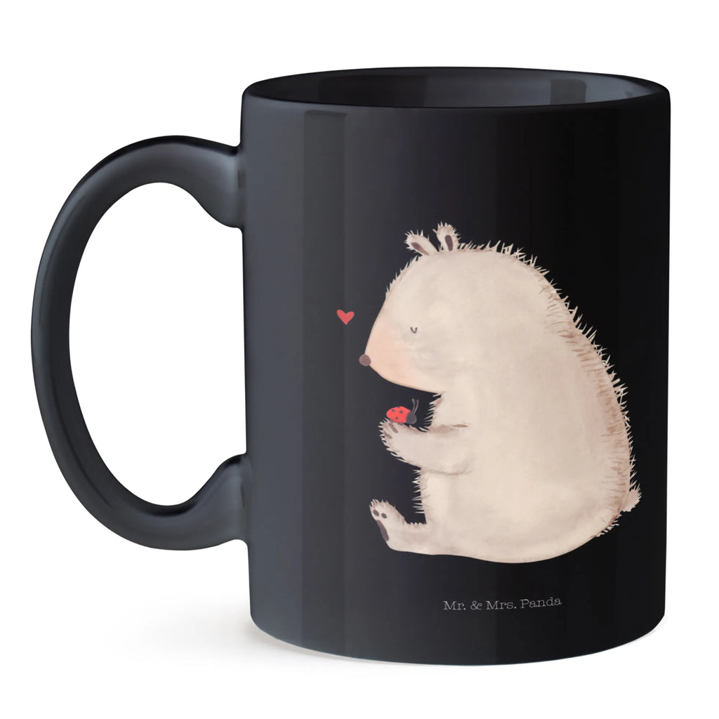 Tasse Bär mit Marienkäfer Tasse, Kaffeetasse, Teetasse, Becher, Kaffeebecher, Teebecher, Keramiktasse, Porzellantasse, Büro Tasse, Geschenk Tasse, Tasse Sprüche, Tasse Motive, Kaffeetassen, Tasse bedrucken, Designer Tasse, Cappuccino Tassen, Schöne Teetassen, Bär, Teddy, Teddybär, Marienkäfer, Liebe, Freiheit, Motivation, Das Leben ist schön