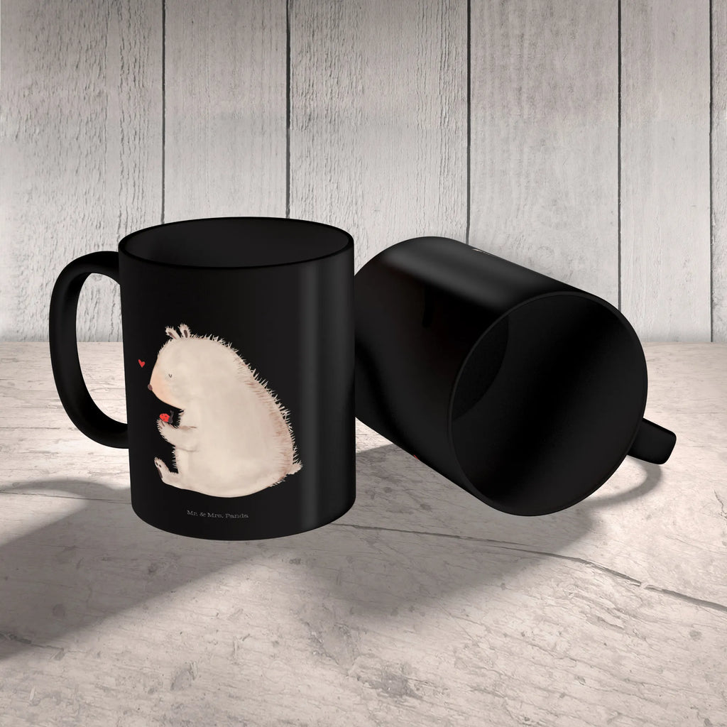 Tasse Bär mit Marienkäfer Tasse, Kaffeetasse, Teetasse, Becher, Kaffeebecher, Teebecher, Keramiktasse, Porzellantasse, Büro Tasse, Geschenk Tasse, Tasse Sprüche, Tasse Motive, Kaffeetassen, Tasse bedrucken, Designer Tasse, Cappuccino Tassen, Schöne Teetassen, Bär, Teddy, Teddybär, Marienkäfer, Liebe, Freiheit, Motivation, Das Leben ist schön