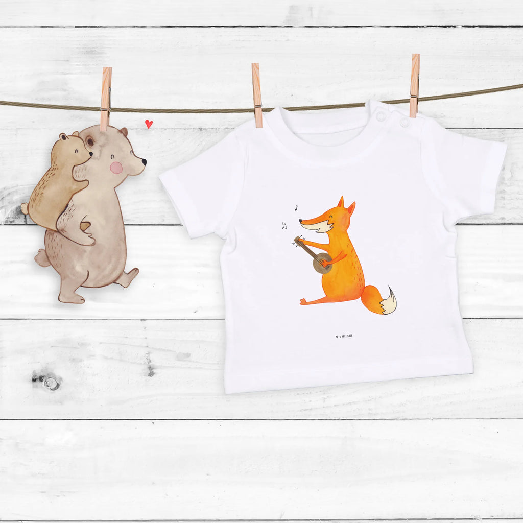 Organic Baby Shirt Fuchs Gitarre Baby T-Shirt, Jungen Baby T-Shirt, Mädchen Baby T-Shirt, Shirt, Fuchs, Füchse, Geschenk Musiker, Musik Spruch, Musikerin, Sänger, Sängerin, Gitarre