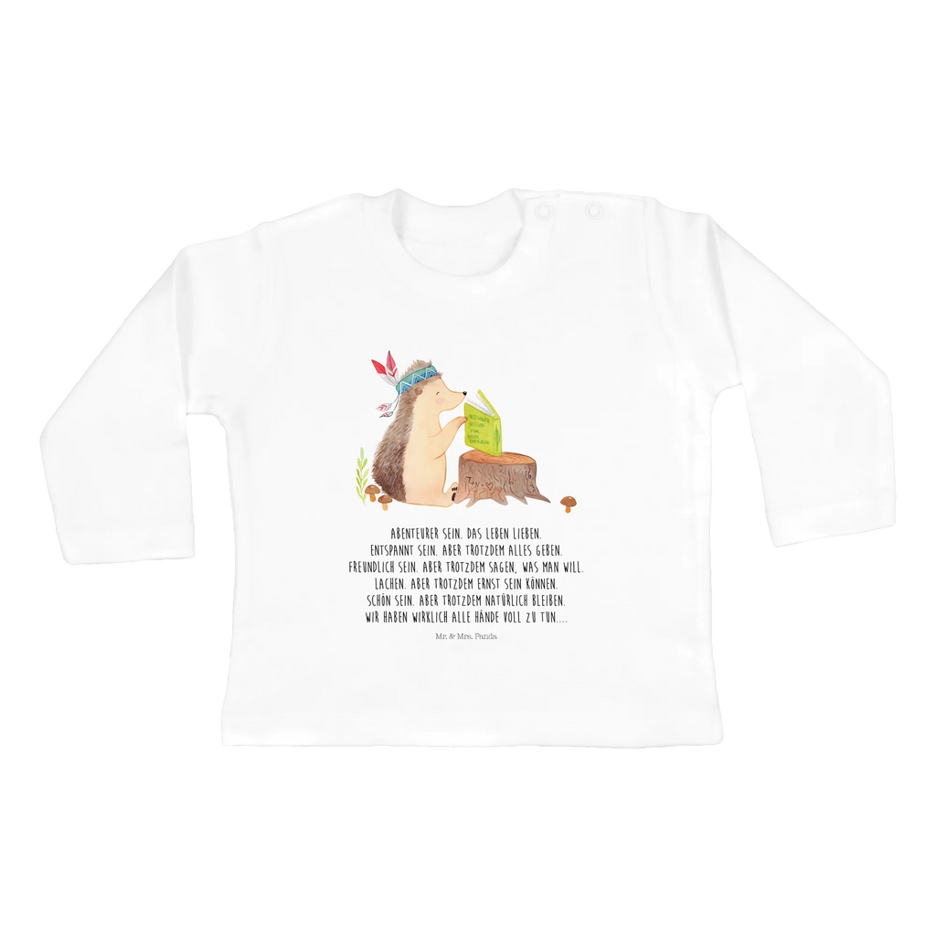 Baby Longsleeve Igel Indianer Mädchen, Jungen, Baby, Langarm, Bio, Kleidung, Waldtiere, Tiere, Igel, Indianer, Abenteuer, Lagerfeuer, Camping