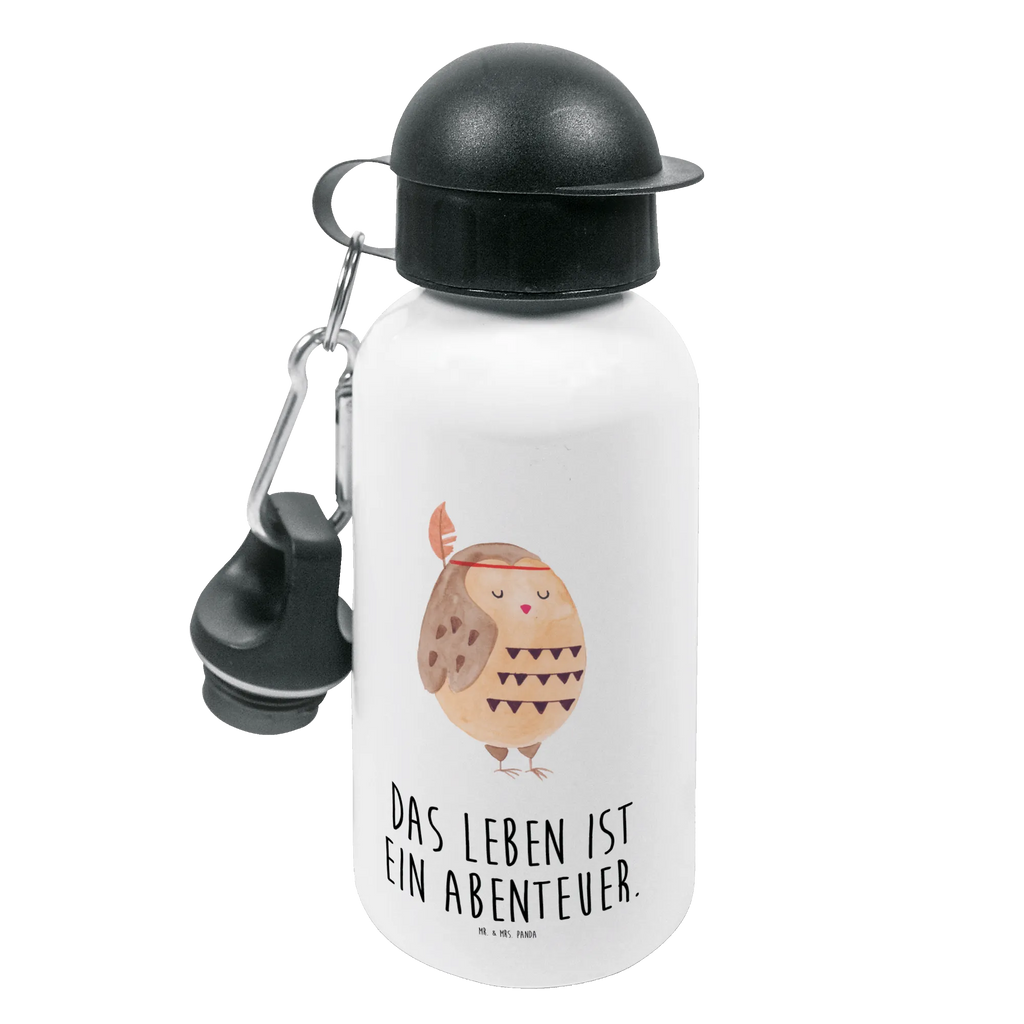 Kindertrinkflasche Eule Federschmuck Kindertrinkflasche, Kinder Trinkflasche, Trinkflasche, Flasche, Kinderflasche, Kinder, Kids, Kindergarten Flasche, Grundschule, Jungs, Mädchen, Eule, Eule Deko, Owl, Das Leben ist ein Abenteuer, Reisespruch, Federschmuck, Dekoration