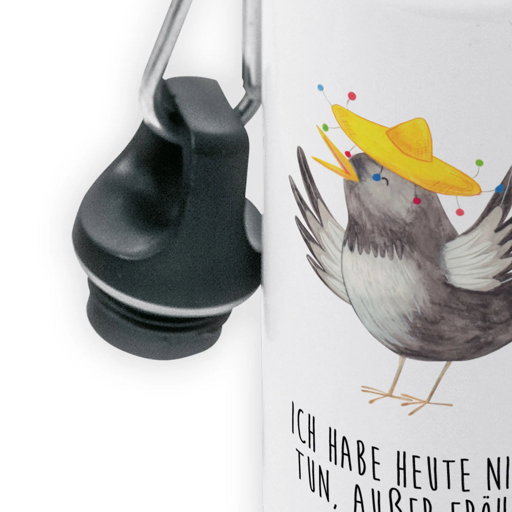 Kindertrinkflasche Rabe Sombrero Kindertrinkflasche, Kinder Trinkflasche, Trinkflasche, Flasche, Kinderflasche, Kinder, Kids, Kindergarten Flasche, Grundschule, Jungs, Mädchen, Tiermotive, Gute Laune, lustige Sprüche, Tiere, Rabe, Vogel, Vögel, Spruch positiv, fröhlich sein, glücklich sein, Glück Spruch, froh, Elster, Motivation