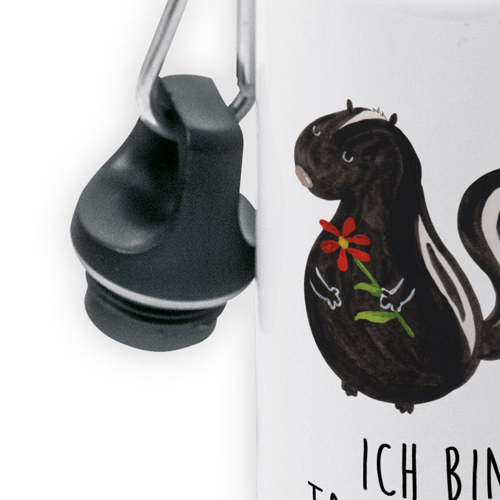 Kindertrinkflasche Stinktier Blume Kindertrinkflasche, Kinder Trinkflasche, Trinkflasche, Flasche, Kinderflasche, Kinder, Kids, Kindergarten Flasche, Grundschule, Jungs, Mädchen, Stinktier, Skunk, Wildtier, Raubtier, Stinker, Stinki, Tagträumer, verträumt, Dreams, Träume