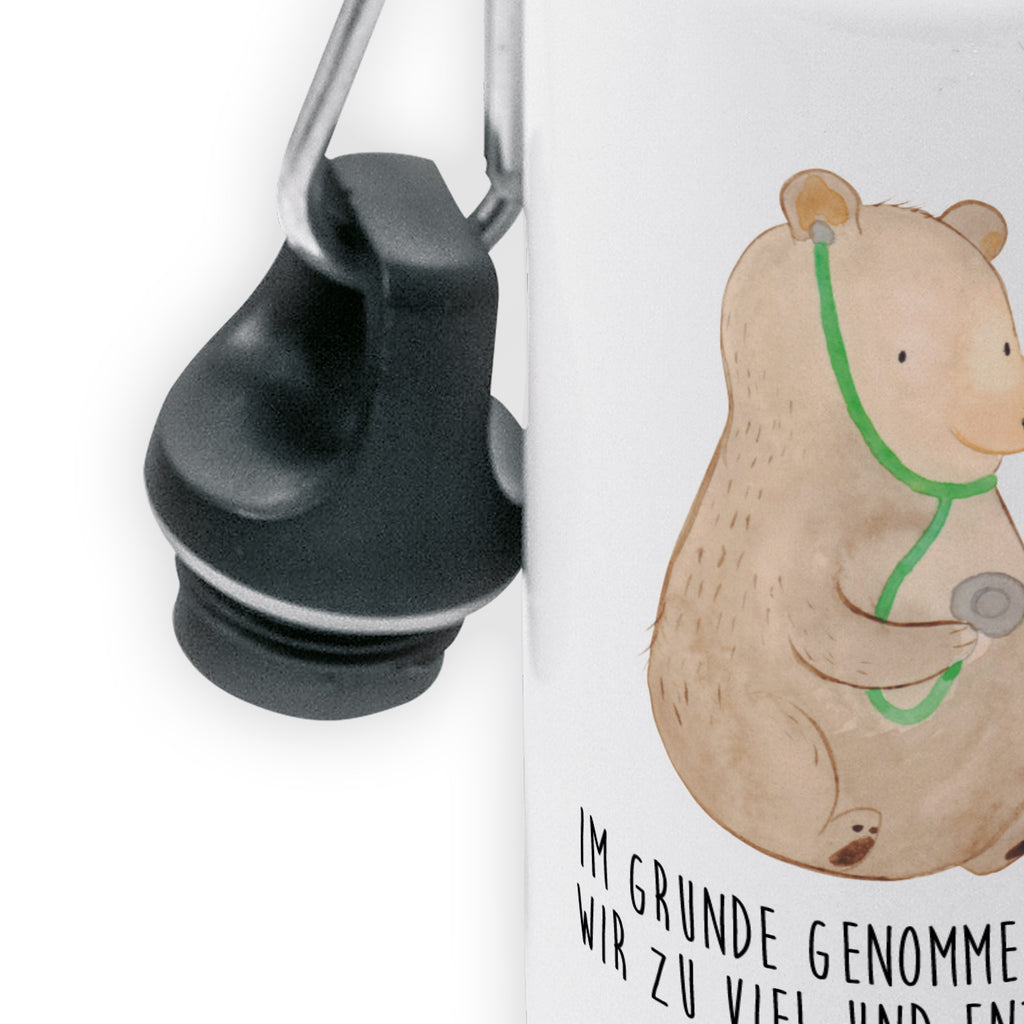 Kindertrinkflasche Bär Arzt Kindertrinkflasche, Kinder Trinkflasche, Trinkflasche, Flasche, Kinderflasche, Kinder, Kids, Kindergarten Flasche, Grundschule, Jungs, Mädchen, Bär, Teddy, Teddybär, Arzt, Ärztin, Doktor, Professor, Doktorin, Professorin