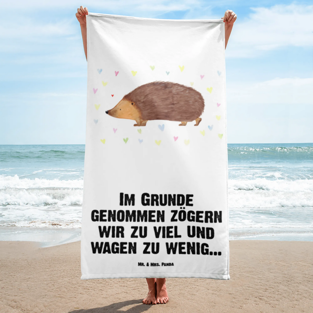 XL Badehandtuch Igel Herzen Handtuch, Badetuch, Duschtuch, Strandtuch, Saunatuch, Tiermotive, Gute Laune, lustige Sprüche, Tiere, Liebe, Herz, Herzen, Igel, Vertrauen, Kuss, Leben