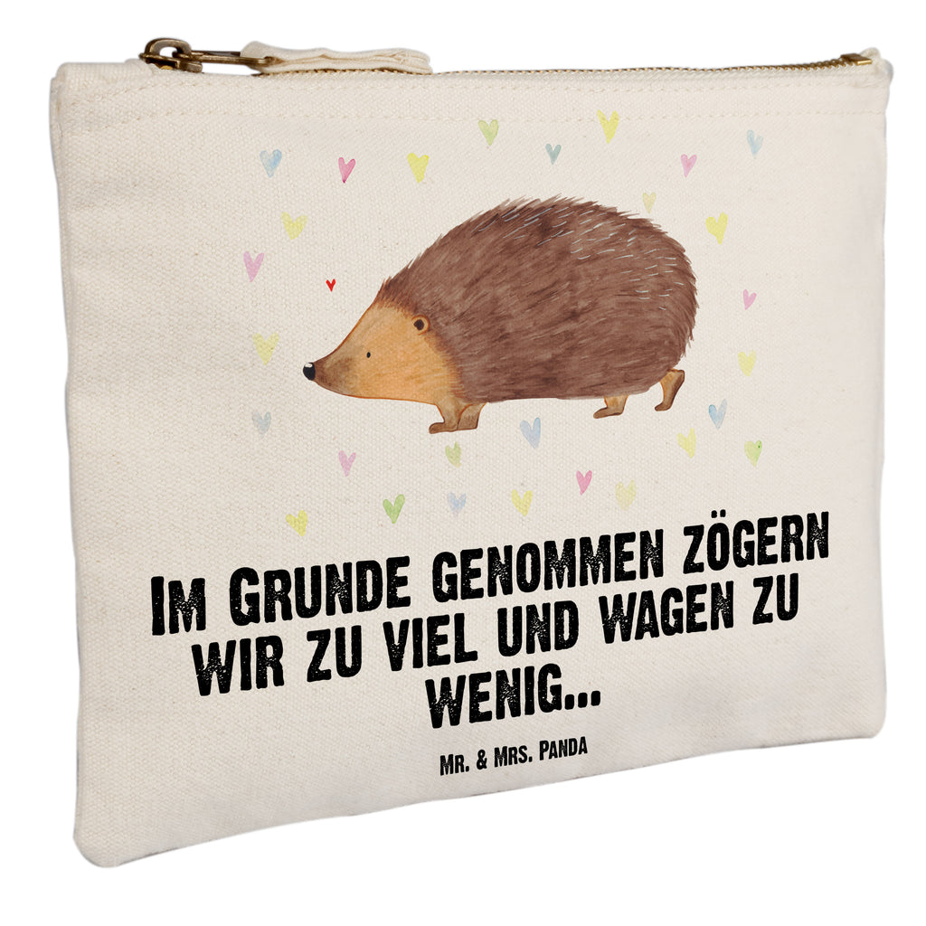 Schminktasche Igel Herzen Schminktasche, Kosmetiktasche, Kosmetikbeutel, Stiftemäppchen, Etui, Federmappe, Makeup, XXL, Schminketui, Kosmetiketui, Schlamperetui, Tiermotive, Gute Laune, lustige Sprüche, Tiere, Liebe, Herz, Herzen, Igel, Vertrauen, Kuss, Leben