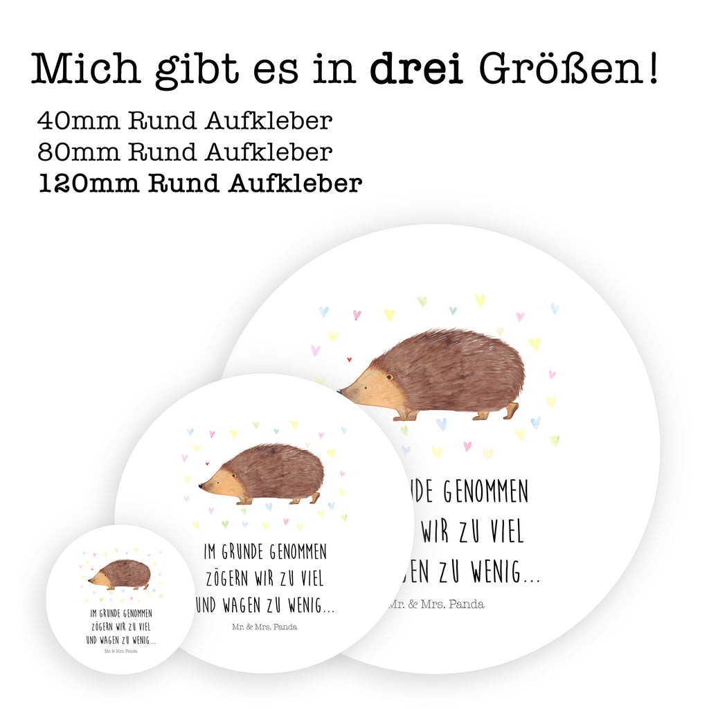 Rund Aufkleber Igel Herzen Sticker, Aufkleber, Etikett, Tiermotive, Gute Laune, lustige Sprüche, Tiere, Liebe, Herz, Herzen, Igel, Vertrauen, Kuss, Leben