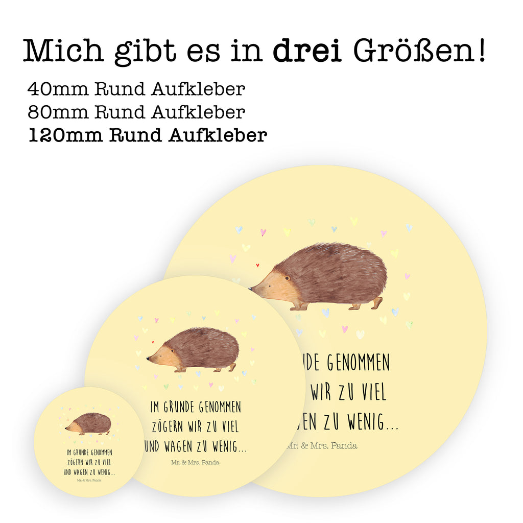 Rund Aufkleber Igel Herzen Sticker, Aufkleber, Etikett, Tiermotive, Gute Laune, lustige Sprüche, Tiere, Liebe, Herz, Herzen, Igel, Vertrauen, Kuss, Leben