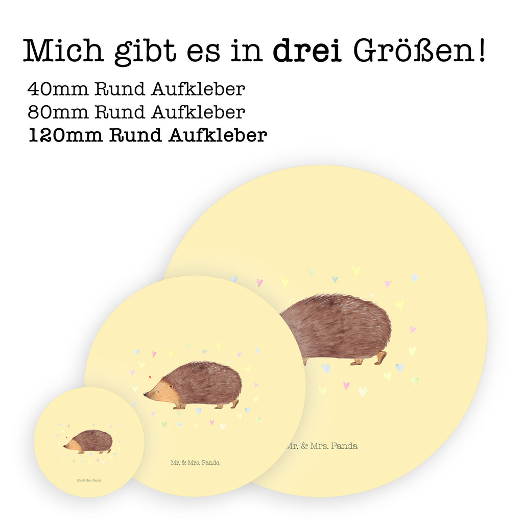 Rund Aufkleber Igel Herzen Sticker, Aufkleber, Etikett, Tiermotive, Gute Laune, lustige Sprüche, Tiere, Liebe, Herz, Herzen, Igel, Vertrauen, Kuss, Leben