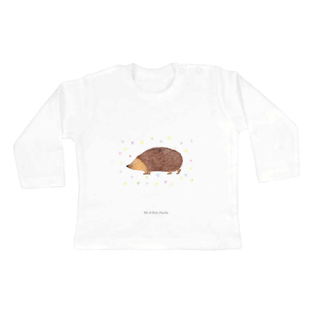 Baby Longsleeve Igel Herzen Mädchen, Jungen, Baby, Langarm, Bio, Kleidung, Tiermotive, Gute Laune, lustige Sprüche, Tiere, Liebe, Herz, Herzen, Igel, Vertrauen, Kuss, Leben