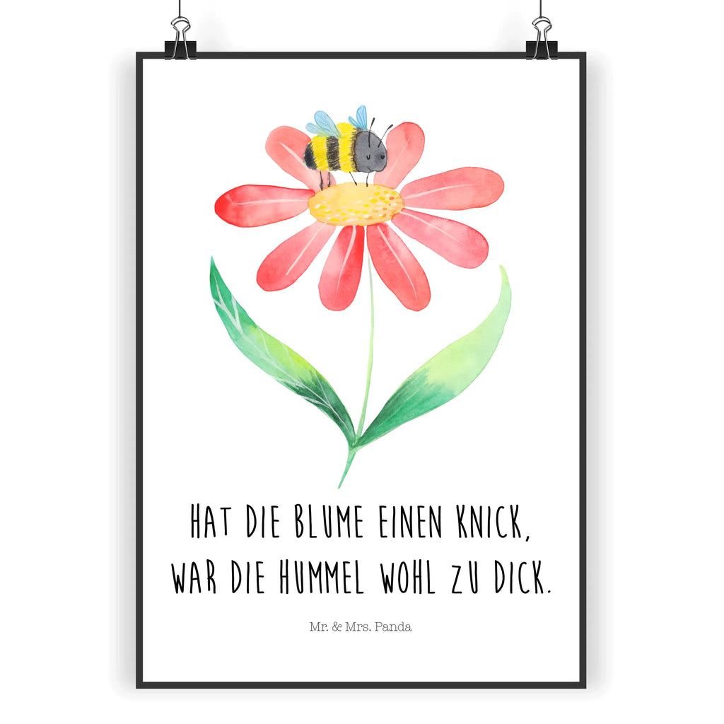 Poster Hummel Blume Poster, Wandposter, Bild, Wanddeko, Küchenposter, Kinderposter, Wanddeko Bild, Raumdekoration, Wanddekoration, Handgemaltes Poster, Mr. & Mrs. Panda Poster, Designposter, Kunstdruck, Posterdruck, Tiermotive, Gute Laune, lustige Sprüche, Tiere, Hummel, Blume, Wespe, Flauschig, Natur, Feld, Hummeln, Biene