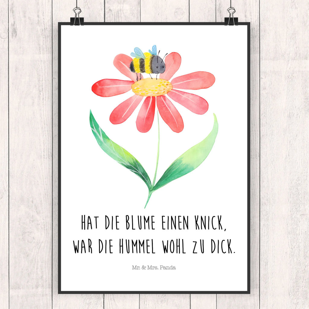 Poster Hummel Blume Poster, Wandposter, Bild, Wanddeko, Küchenposter, Kinderposter, Wanddeko Bild, Raumdekoration, Wanddekoration, Handgemaltes Poster, Mr. & Mrs. Panda Poster, Designposter, Kunstdruck, Posterdruck, Tiermotive, Gute Laune, lustige Sprüche, Tiere, Hummel, Blume, Wespe, Flauschig, Natur, Feld, Hummeln, Biene