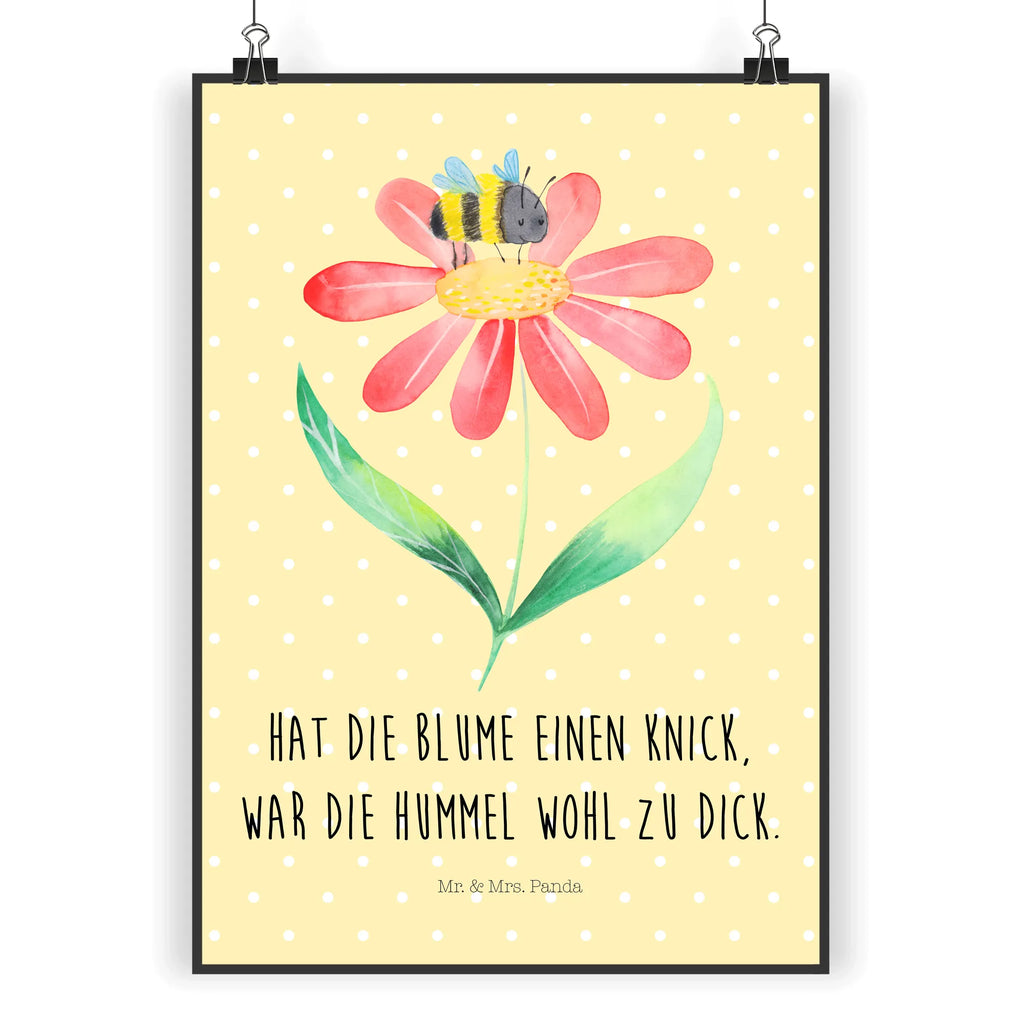 Poster Hummel Blume Poster, Wandposter, Bild, Wanddeko, Küchenposter, Kinderposter, Wanddeko Bild, Raumdekoration, Wanddekoration, Handgemaltes Poster, Mr. & Mrs. Panda Poster, Designposter, Kunstdruck, Posterdruck, Tiermotive, Gute Laune, lustige Sprüche, Tiere, Hummel, Blume, Wespe, Flauschig, Natur, Feld, Hummeln, Biene