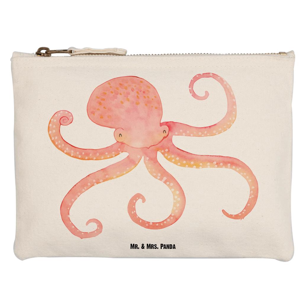 Schminktasche Tintenfisch Schminktasche, Kosmetiktasche, Kosmetikbeutel, Stiftemäppchen, Etui, Federmappe, Makeup, XXL, Schminketui, Kosmetiketui, Schlamperetui, Tiermotive, Gute Laune, lustige Sprüche, Tiere, Meer, Meerestier, Krake, Tintenfisch, Arme, Wasser, Ozean