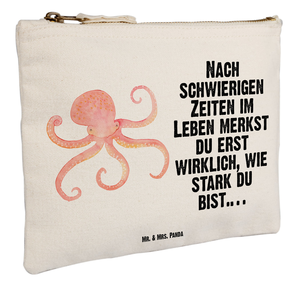 Schminktasche Tintenfisch Schminktasche, Kosmetiktasche, Kosmetikbeutel, Stiftemäppchen, Etui, Federmappe, Makeup, XXL, Schminketui, Kosmetiketui, Schlamperetui, Tiermotive, Gute Laune, lustige Sprüche, Tiere, Meer, Meerestier, Krake, Tintenfisch, Arme, Wasser, Ozean