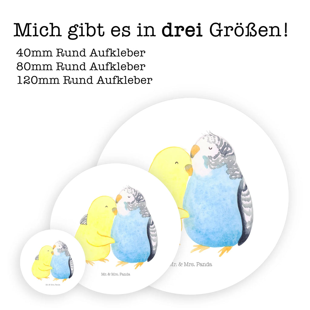 Rund Aufkleber Wellensittich Liebe Sticker, Aufkleber, Etikett, Liebe, Partner, Freund, Freundin, Ehemann, Ehefrau, Heiraten, Verlobung, Heiratsantrag, Liebesgeschenk, Jahrestag, Hocheitstag, Vögel, Wellensittich, Nähe, Kuscheln, Vertrauen